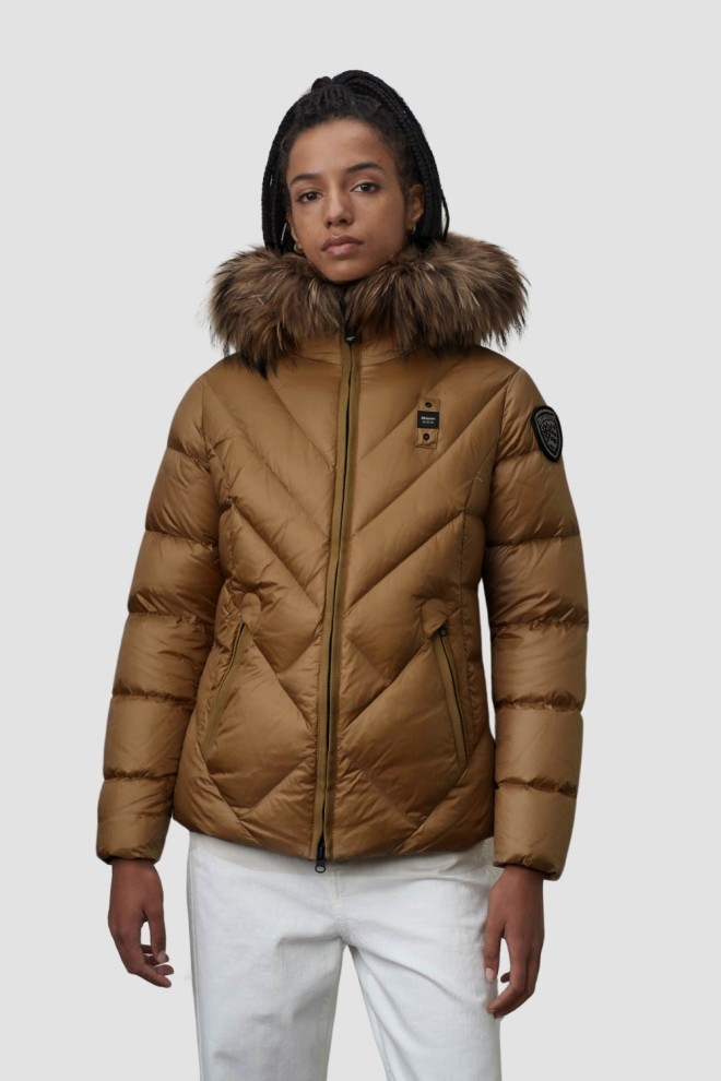 BLAUER Brązowa kurtka damska Alicia Short Jackets