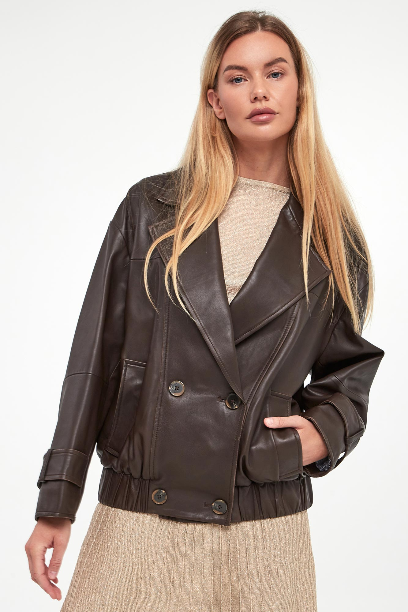 Kurtka damska ramoneska skórzana Matras MARELLA SPORT