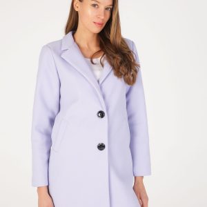 GŁADKI PŁASZCZ DAMSKI 65-9306 LILA CHI