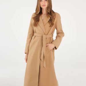 BEŻOWY PŁASZCZ DAMSKI 248-GIA015 CAMEL