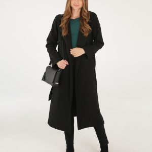 CZARNY PŁASZCZ DAMSKI 248-GIA015 NERO