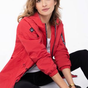 Lekki płaszcz damski w czerwonym kolorze J-PEPE