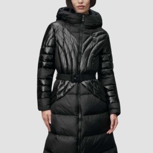 BLAUER Czarny damski płaszcz Quincy Raincoat Long Jackets