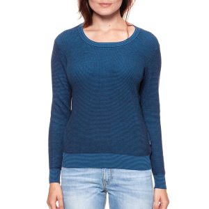 DAMSKI SWETER WRANGLER TWO TONE KNIT NAVY W81081P35 112132225