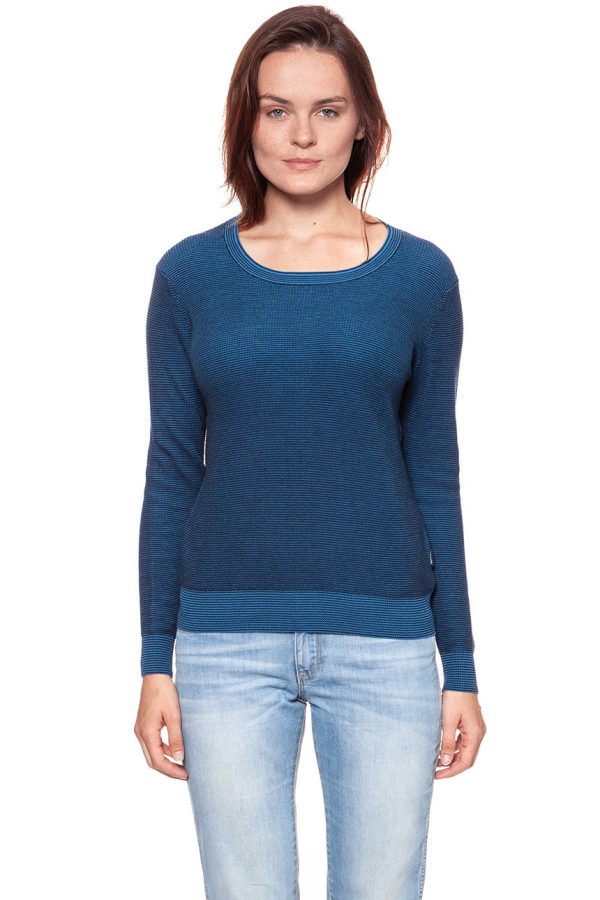 DAMSKI SWETER WRANGLER TWO TONE KNIT NAVY W81081P35 112132225