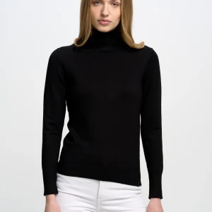 Sweter damski z golfem czarny Charlinka 906