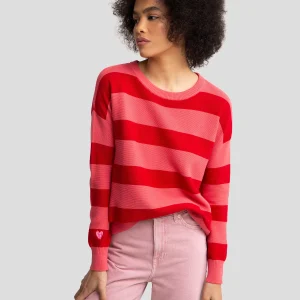 Sweter damski bawełniany różowy Heartelia 601