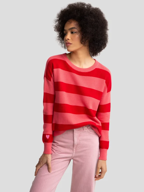 Sweter damski bawełniany różowy Heartelia 601