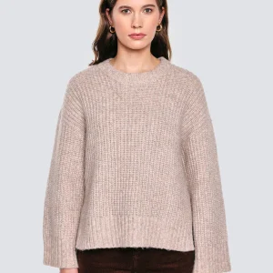 Sweter damski ze stójką beżowy Amaya 805
