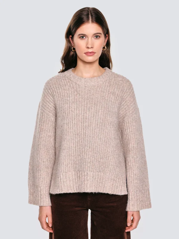 Sweter damski ze stójką beżowy Amaya 805