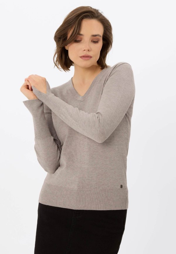 Sweter z dekoltem w serek S-NELI