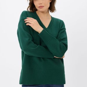 Ciepły sweter z dekoltem w serek S-NOVA