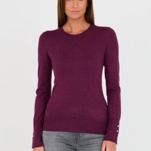 GUESS Bordowy damski cienki sweter