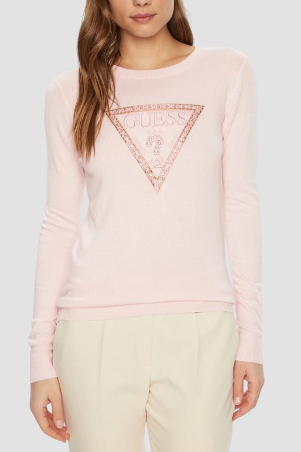 GUESS Różowy damski sweter Ivory