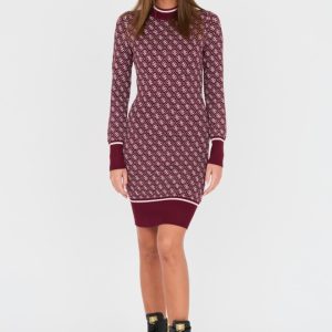 GUESS Bordowa damska sukienka