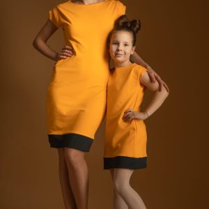 Sukienka mandarynkowa komplet