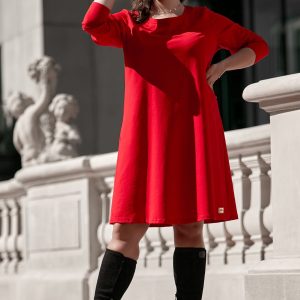 Czerwona sukienka Klara XXL OVERSIZE WIOSNA